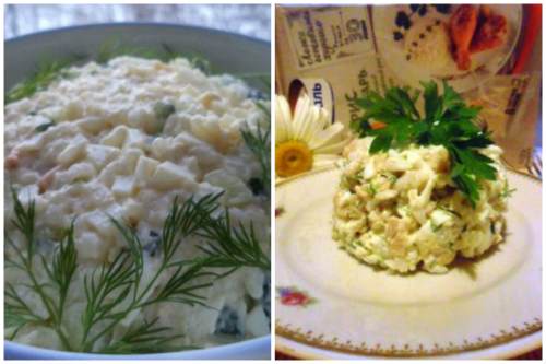 Салат с кальмарами